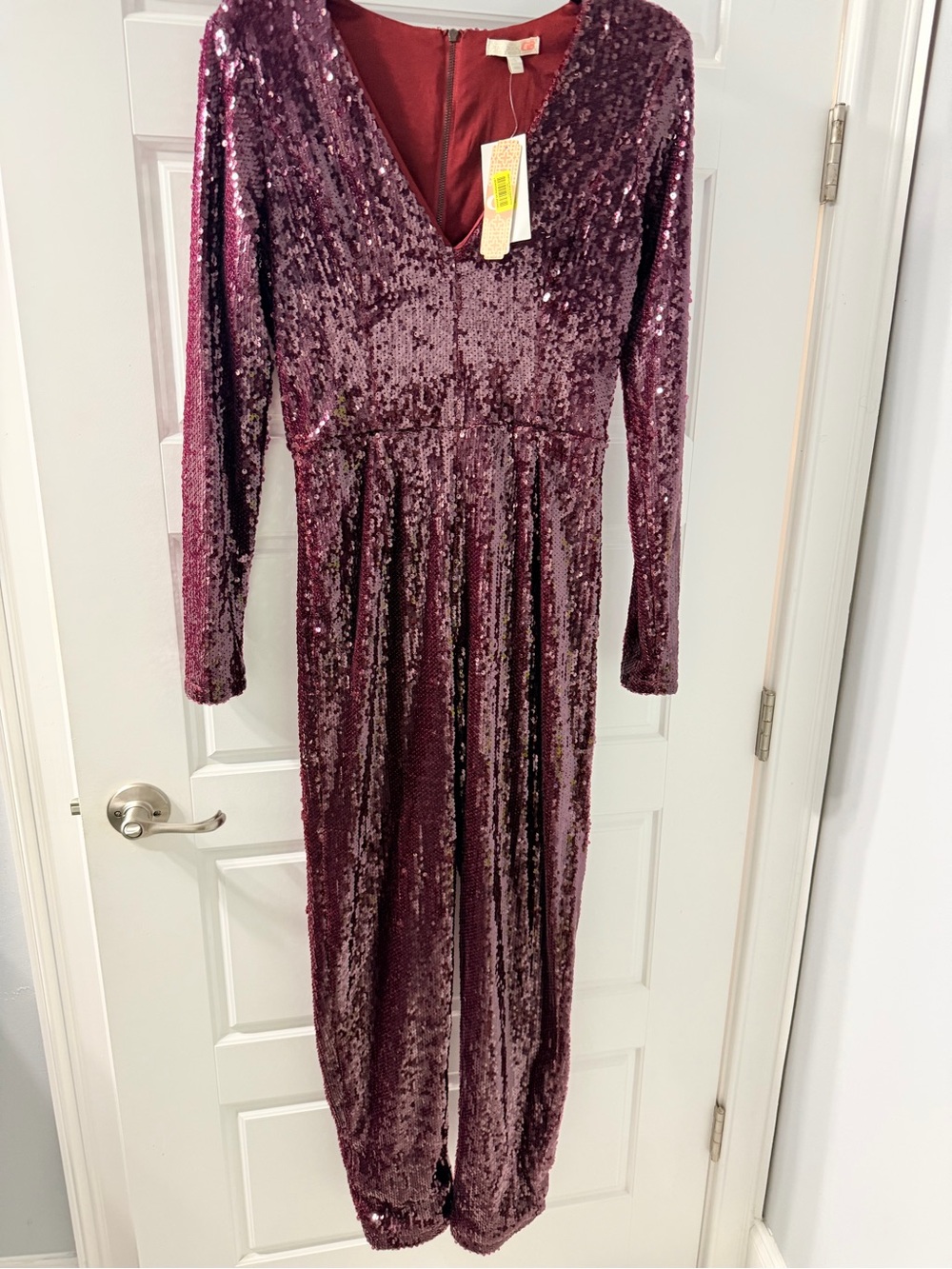 Gianni Bini Berry Sequin Jumpsuit